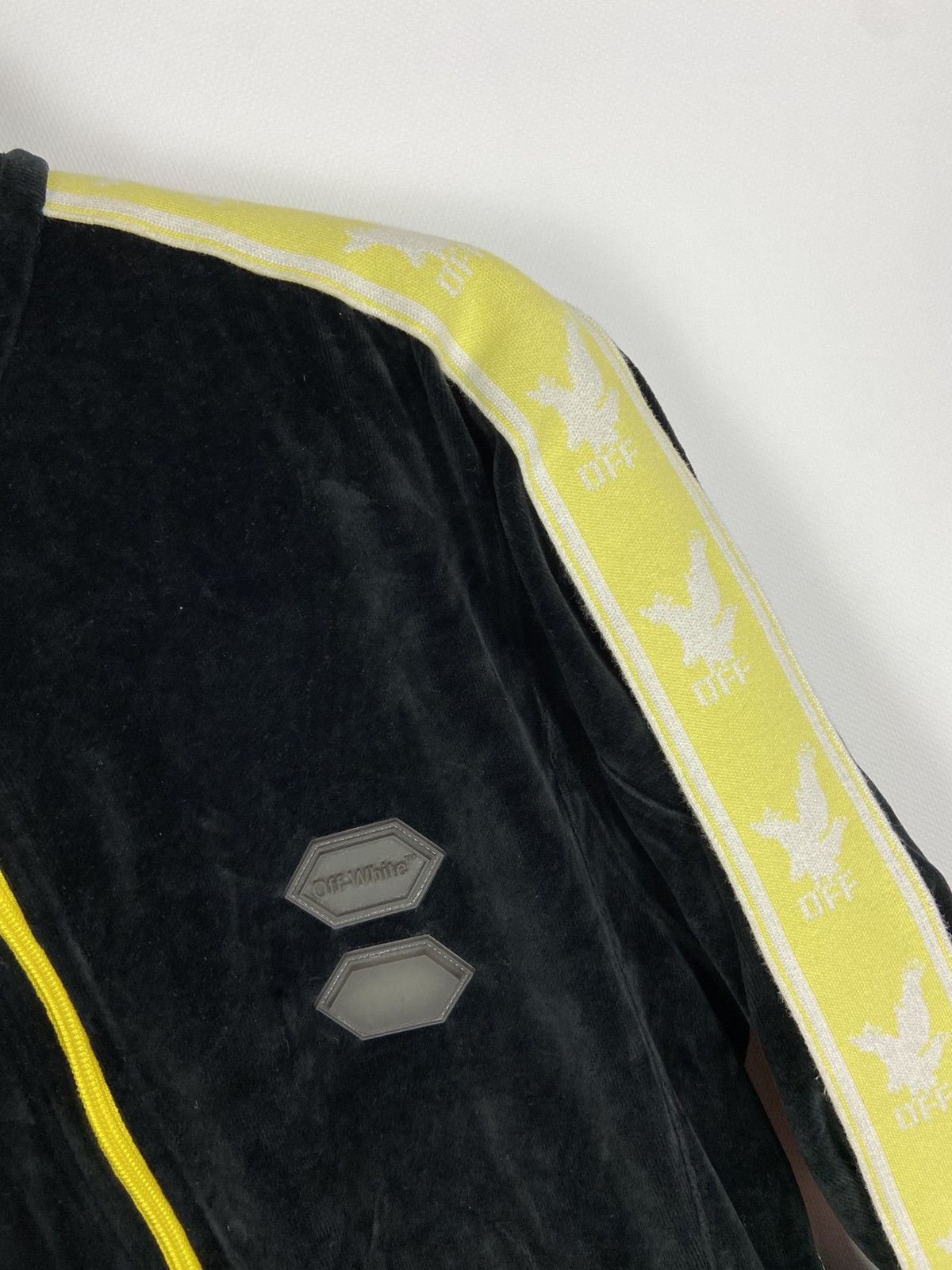 Off-White RRP$700 Off White Logo Intarsia Velour Track Jacket Mens Size US XS / EU 42 / 0 - 3 Thumbnail