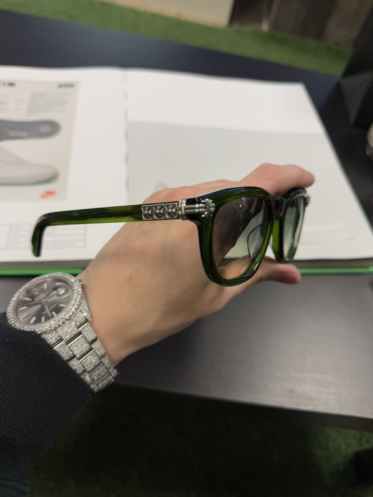 Chrome Hearts Chrome Hearts “Smoke Show” Green Sunglasses (NEW