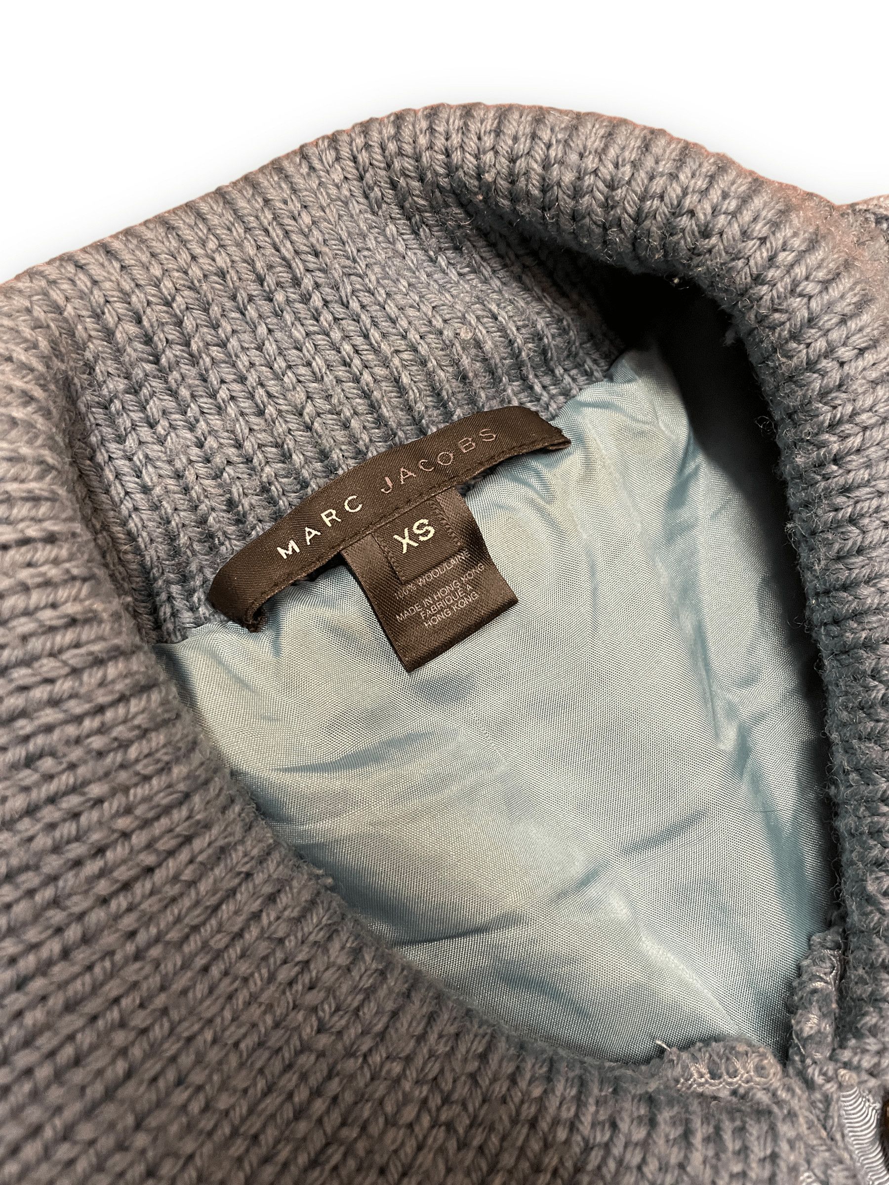Marc Jacobs Marc Jacobs Steel Blue Wool Sweater Jacket With Pumpernickel Buttons Size XS Size XS / US 0-2 / IT 36-38 - 4 Thumbnail
