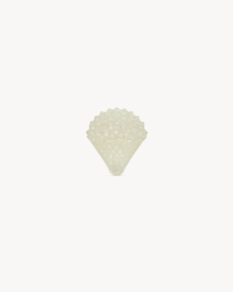 Saint Laurent Paris o1bcso1str0226 Size:07/Spiked Dome Ring in Off White Size ONE SIZE - 3 Thumbnail