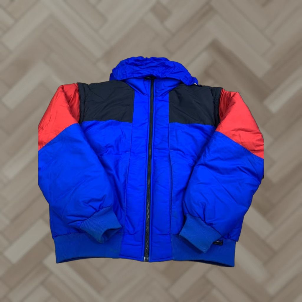 VINTAGE White Stag Mountain Goat Down Skiwear Jacket Mens XL Blue Colorblock