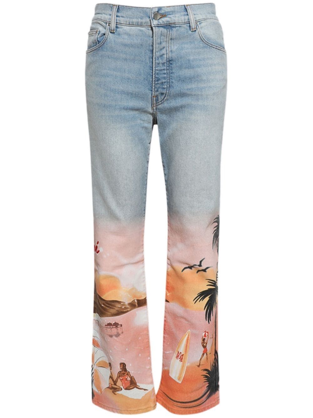 Amiri o1s1wg110625 Resort Club Straight Jeans in Multicolor Size 28" / US 6 / IT 42 - 1 Thumbnail