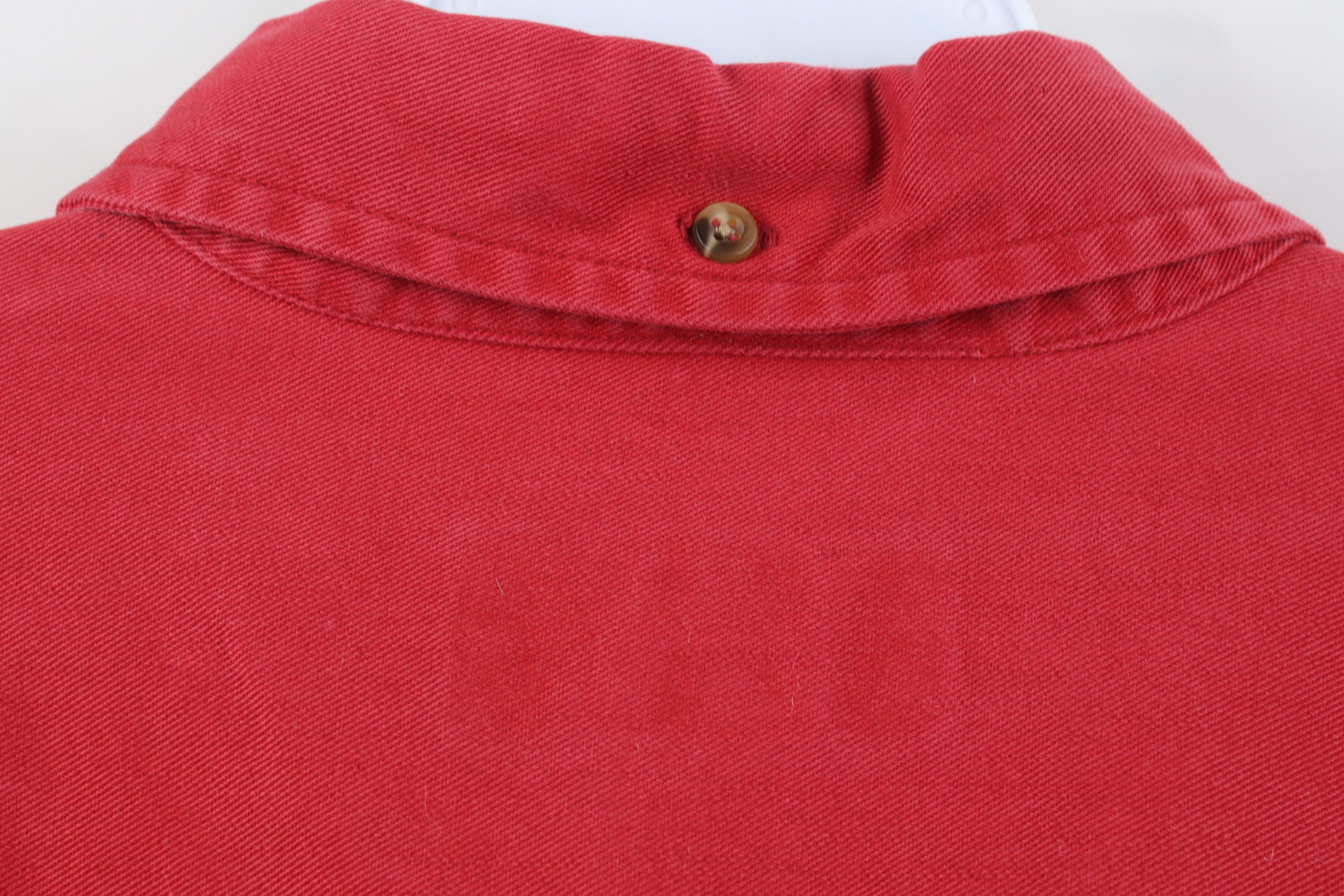 Eddie Bauer Vintage 90s Eddie Bauer Twill Denim Button Down Shirt Red Size US M / EU 48-50 / 2 - 10 Thumbnail