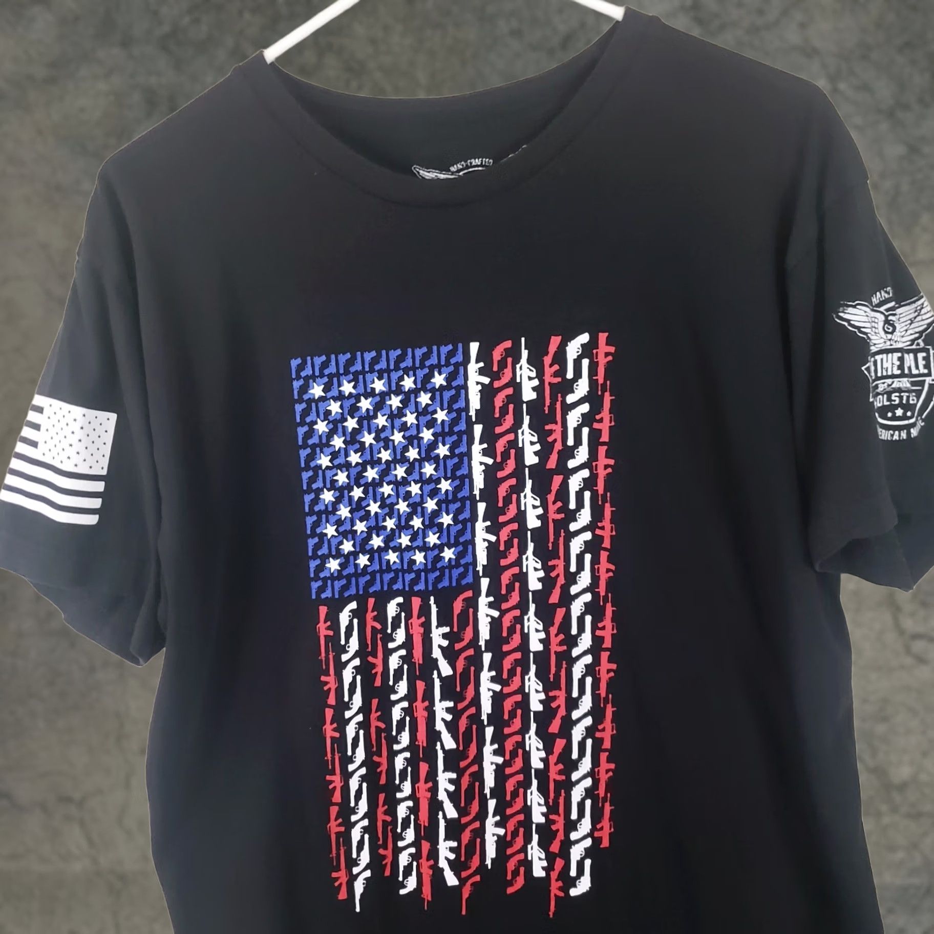 Vintage We The People Holsters TShirt Men L Black USA American Flag 2A Gun Patriotic New Size US L / EU 52-54 / 3 - 1 Thumbnail