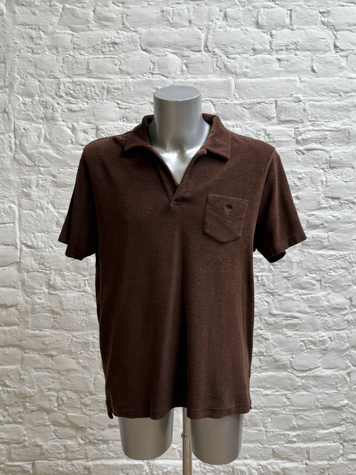 OAS OAS Brown Terry Polo Shirt Size US XL / EU 56 / 4 - 1 Thumbnail