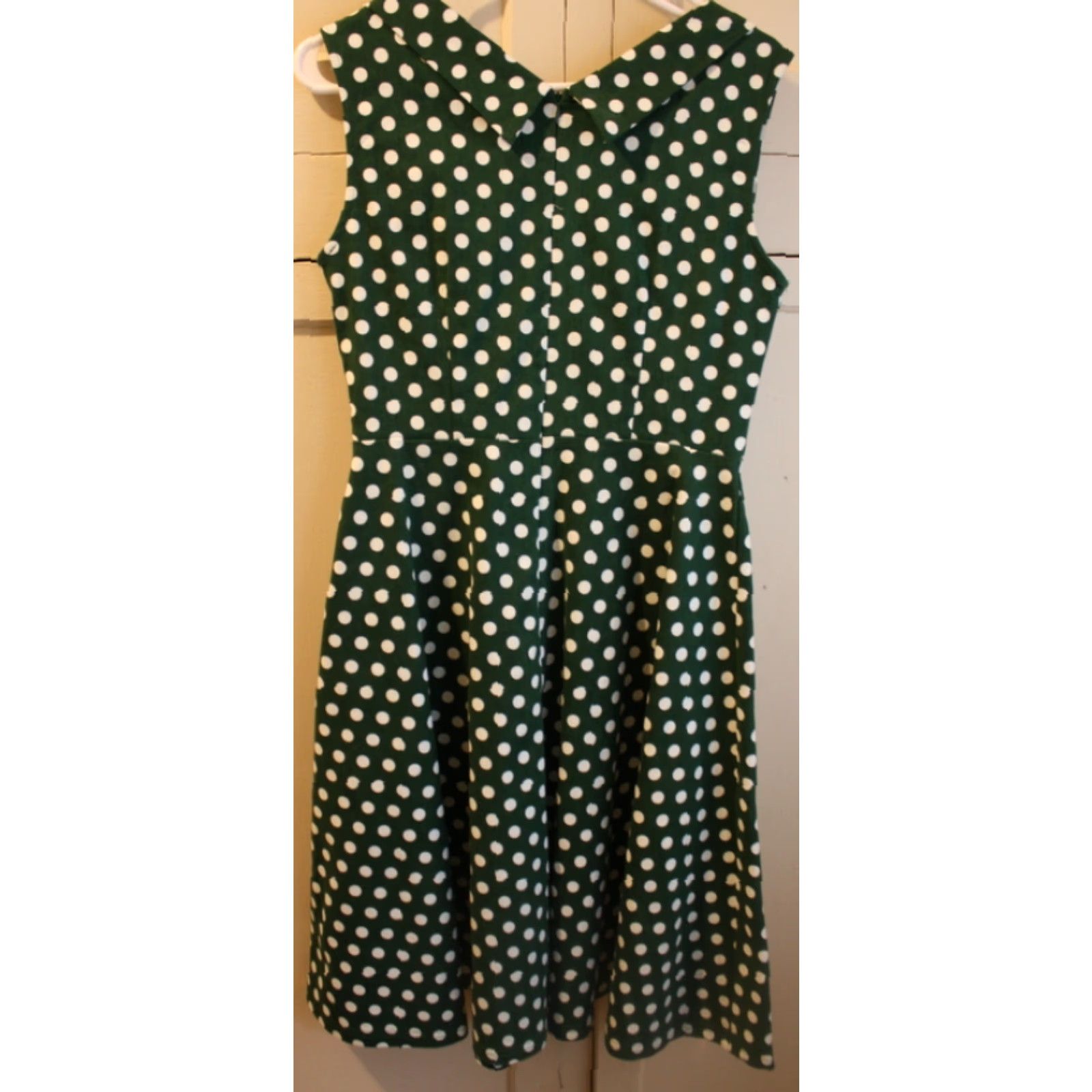 Vintage Miusol Womens Green White Polka Dot Fit & Flare Sleeveless Pin Up Dress M Size M / US 6-8 / IT 42-44 - 4 Thumbnail