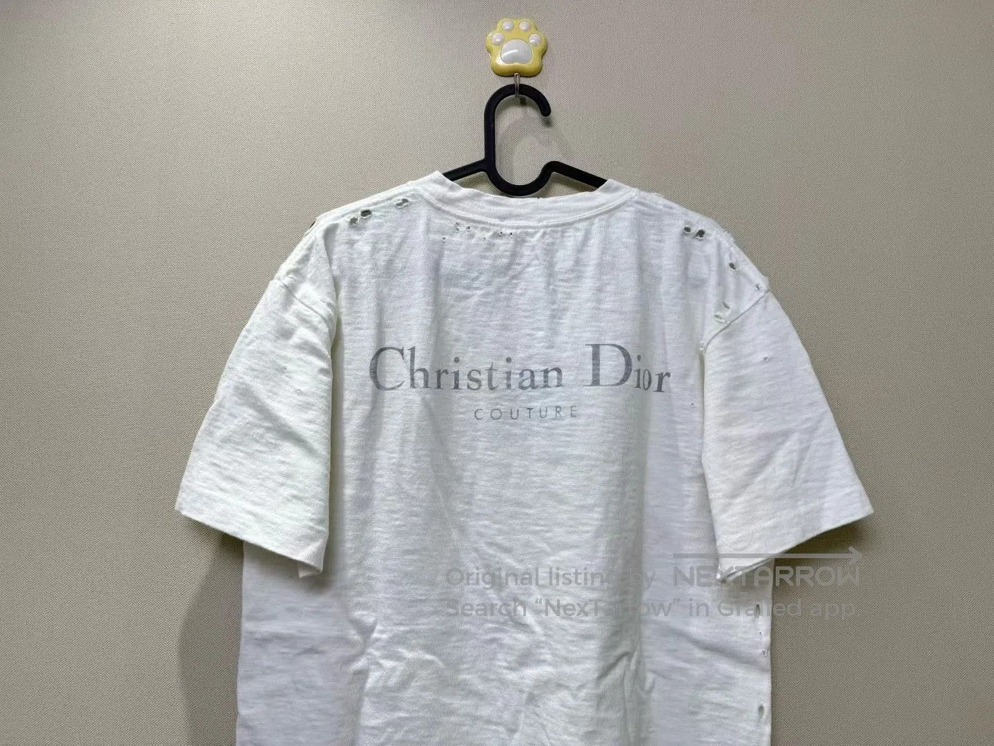 Dior Dior White Destroyed Lettering T-Shirt| Size US XS / EU 42 / 0 - 5 Thumbnail