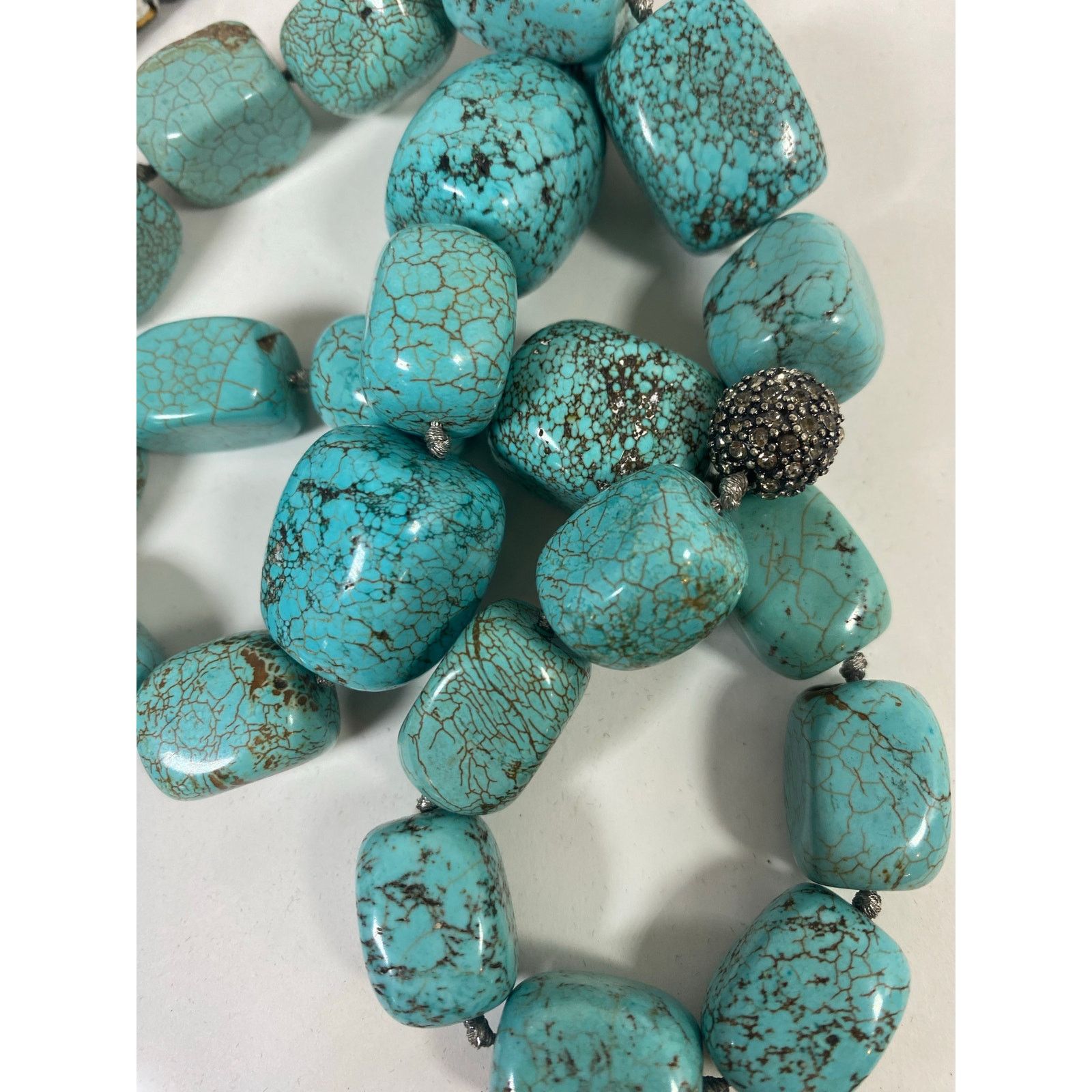 Other Genuine Turquoise 23" Necklace Large Chunky Natural Gemstone Size ONE SIZE - 5 Thumbnail