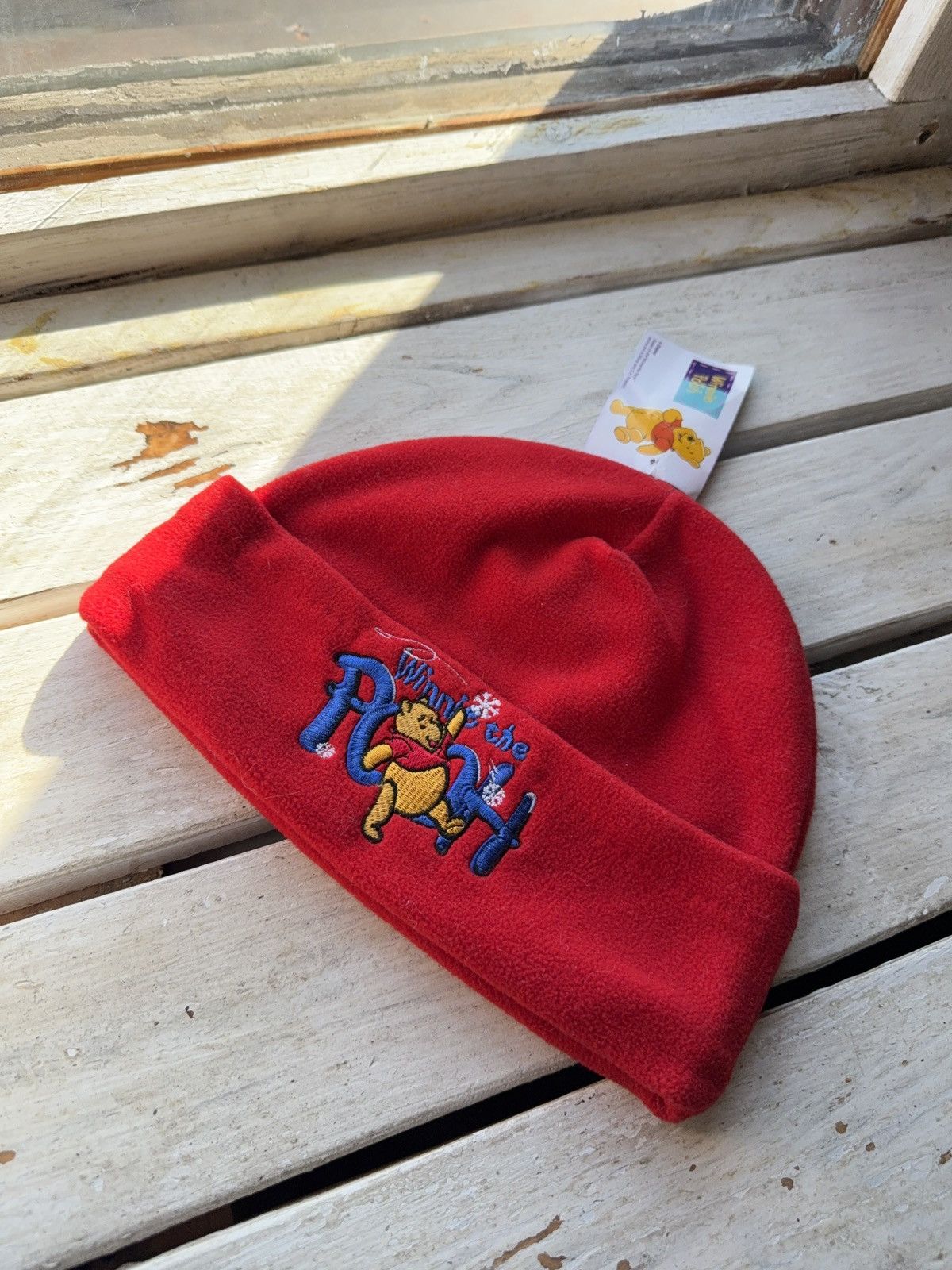 Disney 00s Vintage Disney Winnie The Pooh Embroidered Fleece Beanie Size ONE SIZE - 2 Thumbnail