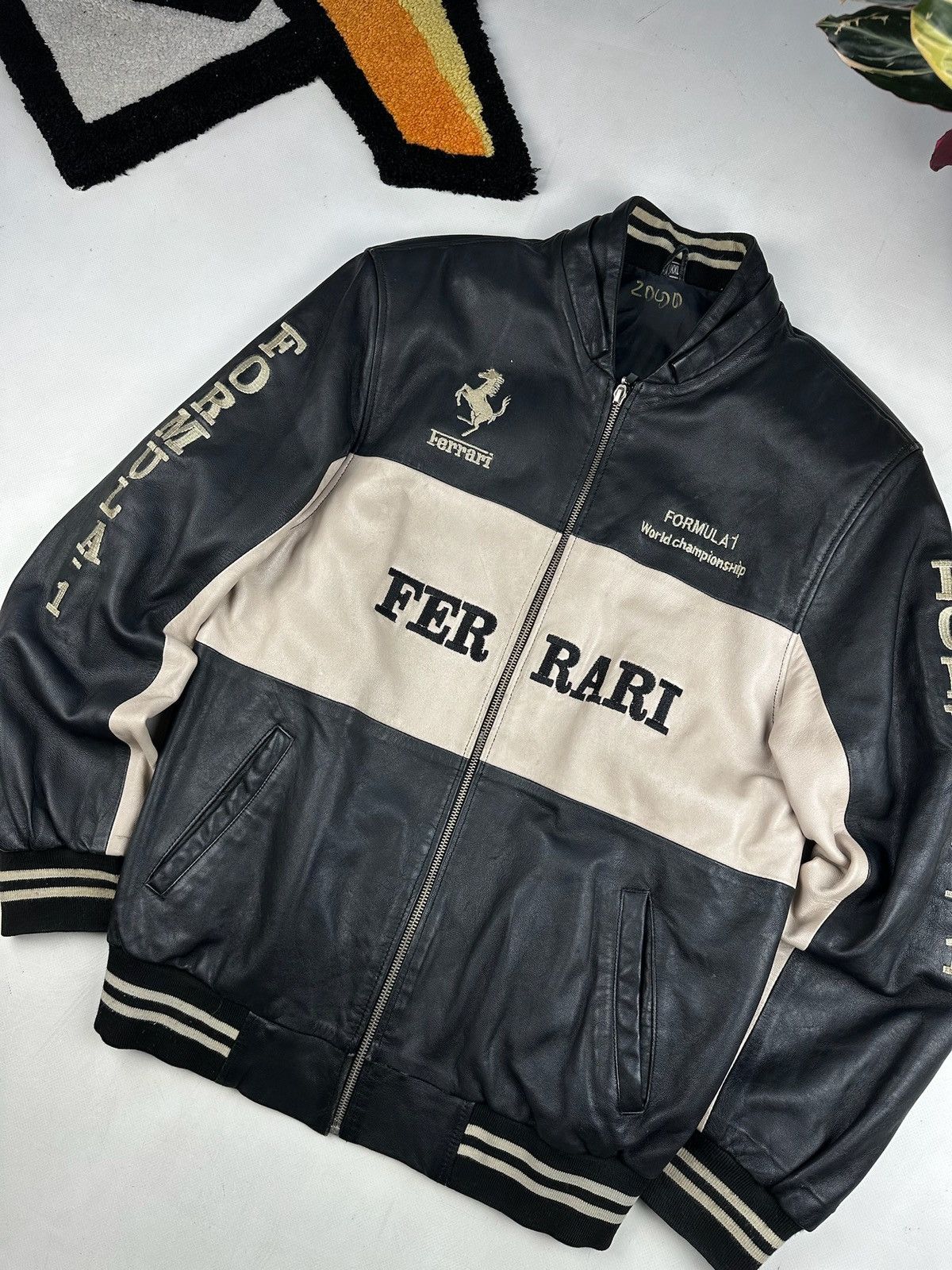 Other FERRARI RACING LEATHER JACKET BOMBER FIT Size US XL / EU 56 / 4 - 3 Thumbnail