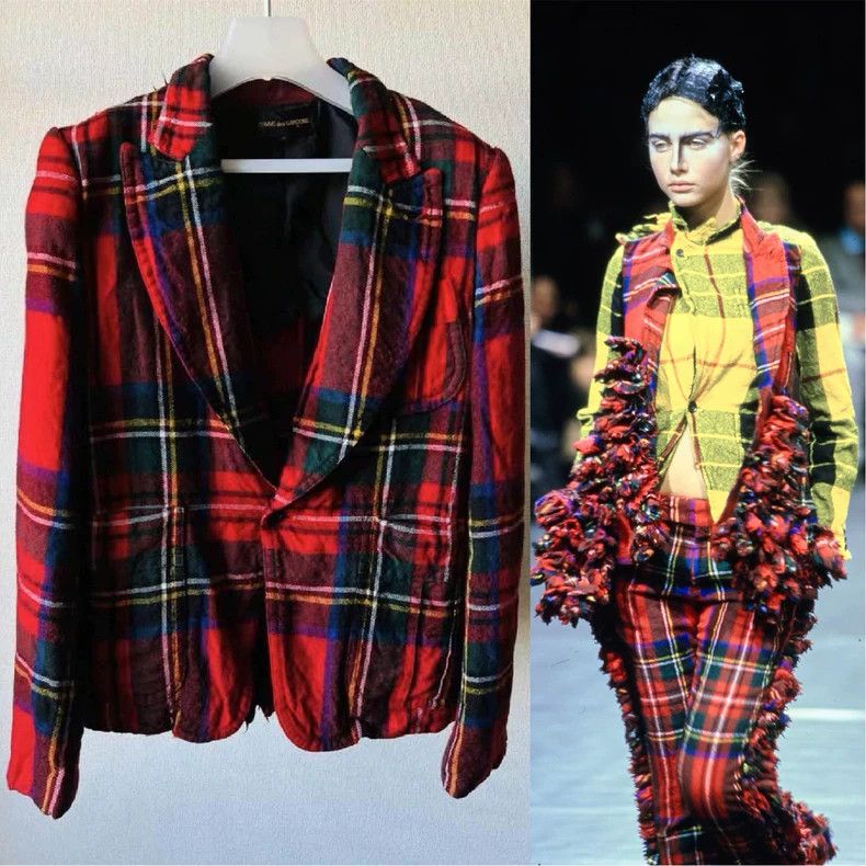 Comme des Garcons Comme Des Garcons Retro plaid ruffled back coat Size M / US 6-8 / IT 42-44 - 2 Thumbnail
