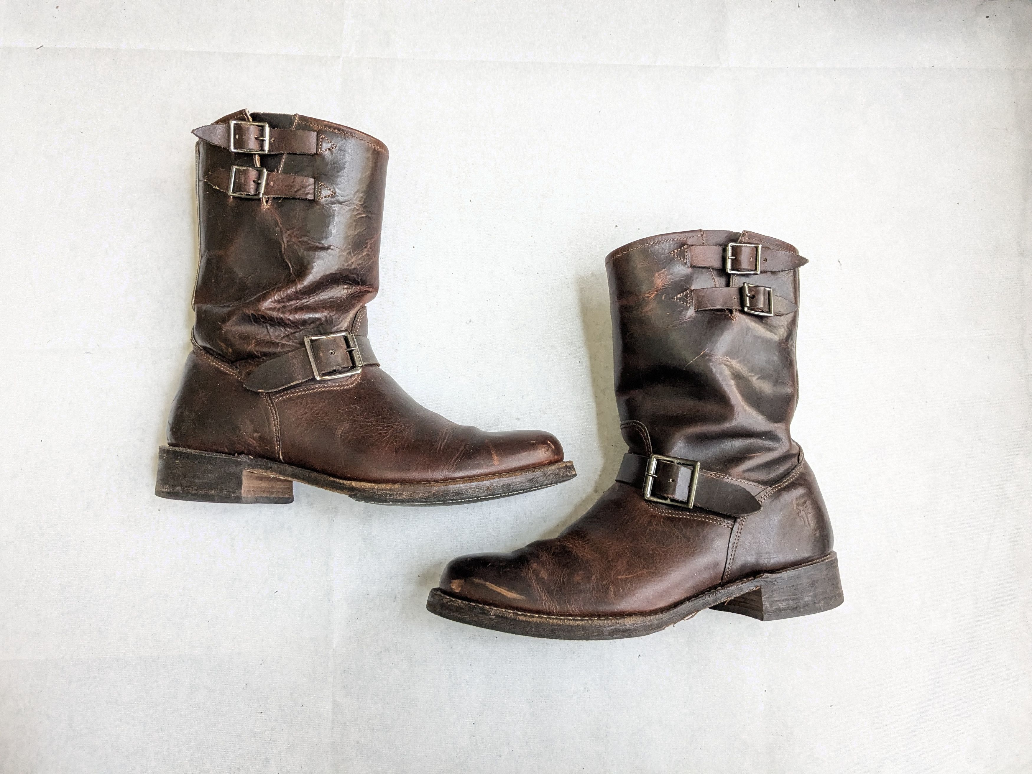 Frye Frye Harnesses Boots Brown 8.5 M Leather Buckle Size US 8.5 / EU 41-42 - 1 Thumbnail