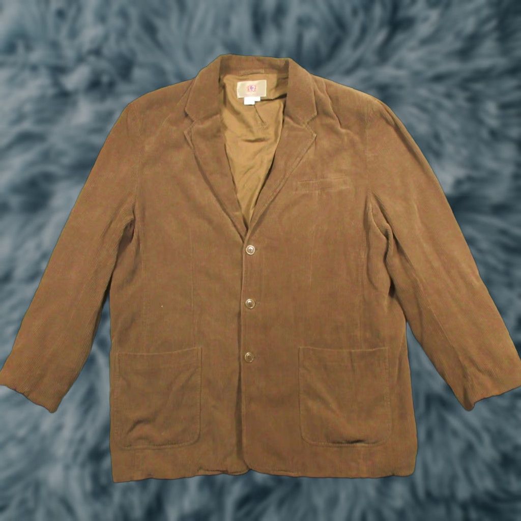 The Territory Ahead Territory Ahead Blazer Corduroy Mens XL Brown Silk Cotton 3 Button Sport Coat Size 46R - 1 Thumbnail
