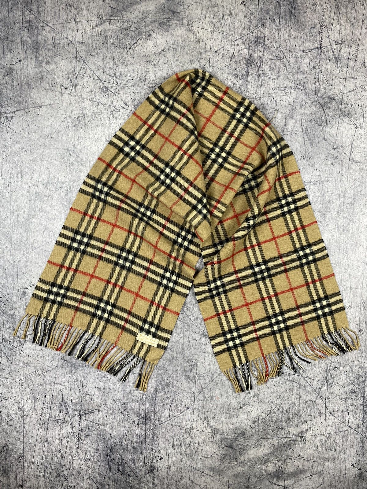 Burberry × Designer × Vintage Vintage 90’s Burberry’s Nova Check Pure Cashmere Scarf Size ONE SIZE - 2 Thumbnail
