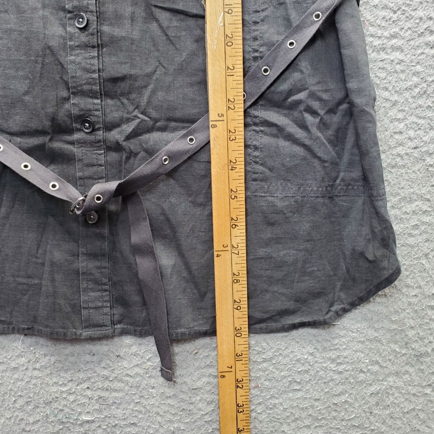 Calvin Klein Calvin Klein Shirt Women L Gray Collared Belted Waist Chest Pocket Button-Up Size L / US 10 / IT 46 - 3 Thumbnail