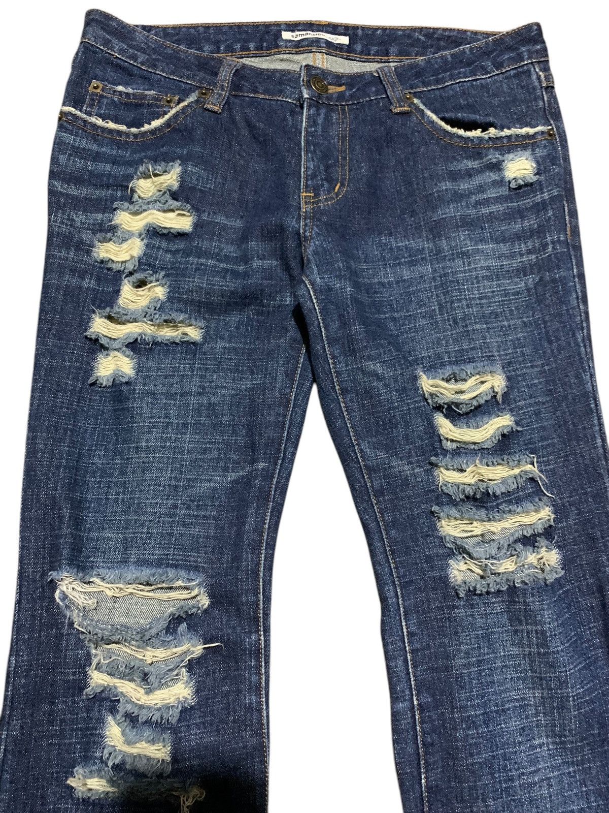 If Six Was Nine × Le Grande Bleu (L.G.B.) × semanticdesign Semantic Design flared jeans distressed ripped punk Size US 30 / EU 46 - 3 Thumbnail