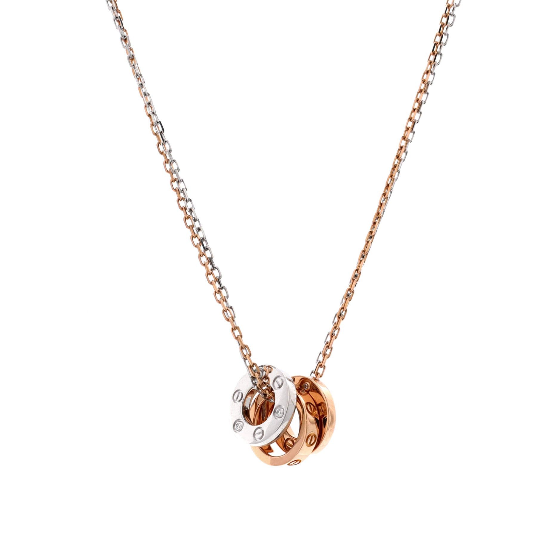 Cartier Love 3 Ring Pendant Necklace Size ONE SIZE - 1 Thumbnail