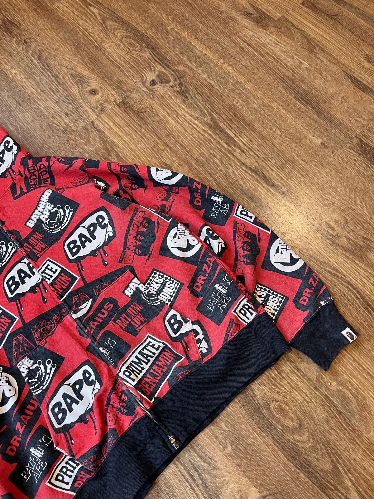 Bape Rare Bape Nigo Dr. Zaius Zip Hoodie (Red/White/Black) Size US XL / EU 56 / 4 - 3 Thumbnail