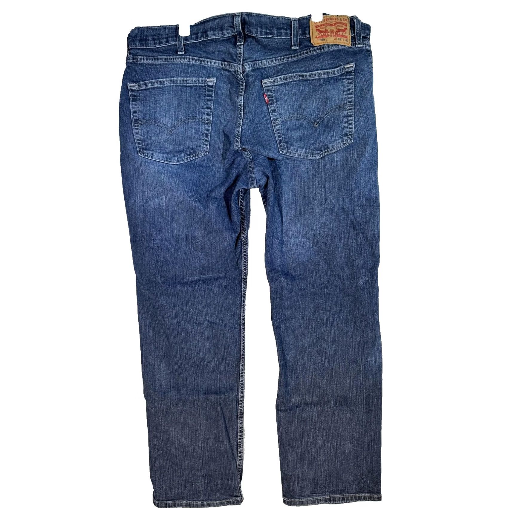 Levi's Levi's 559 Jeans Mens 38x30 Blue Straight Leg Denim Stretch Mid Rise Cotton Size US 38 / EU 54 - 2 Thumbnail