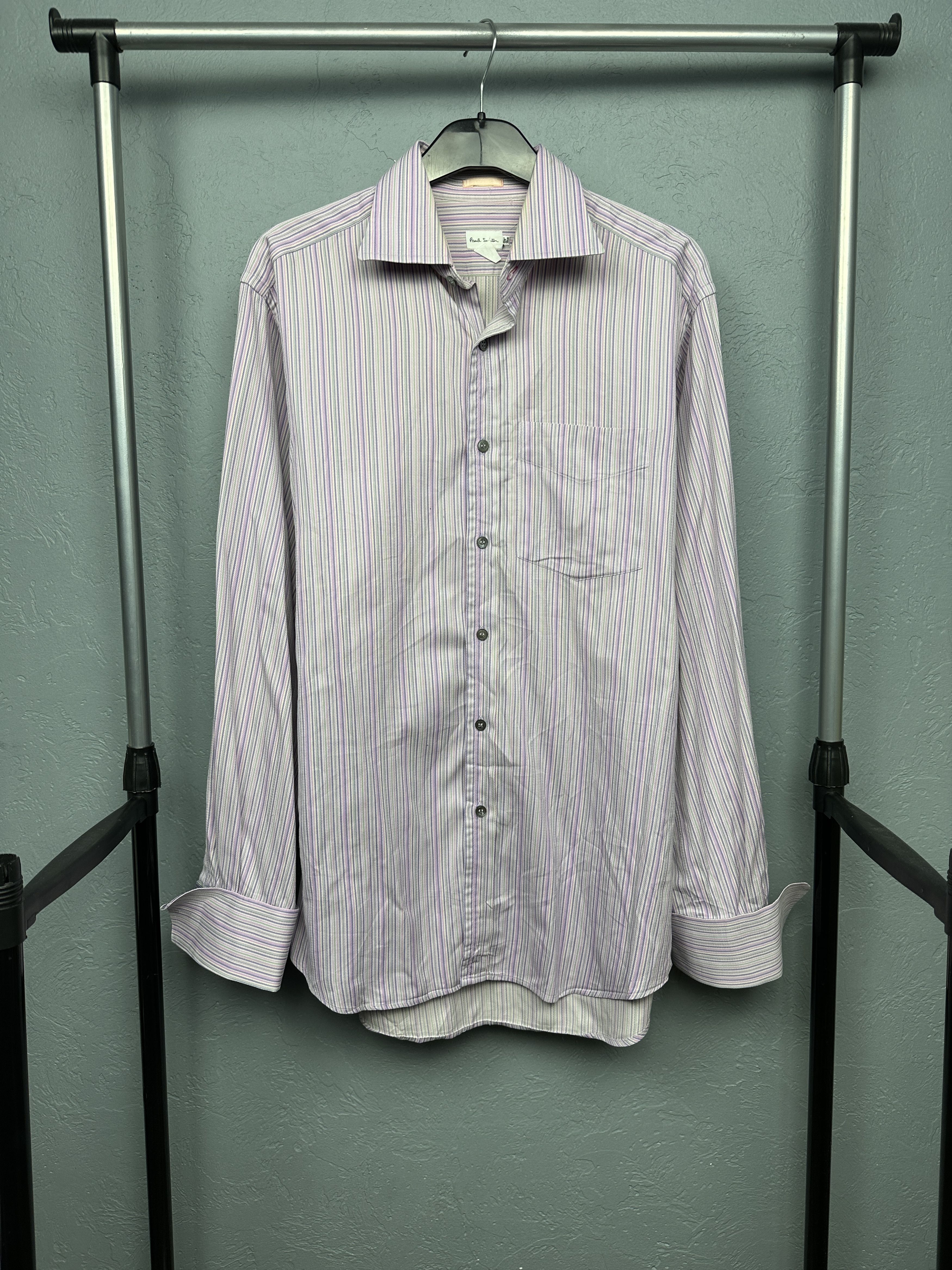 Paul Smith × Vintage Paul Smith Vintage Mens Striped Long Sleeve Shirt Size US L / EU 52-54 / 3 - 1 Thumbnail