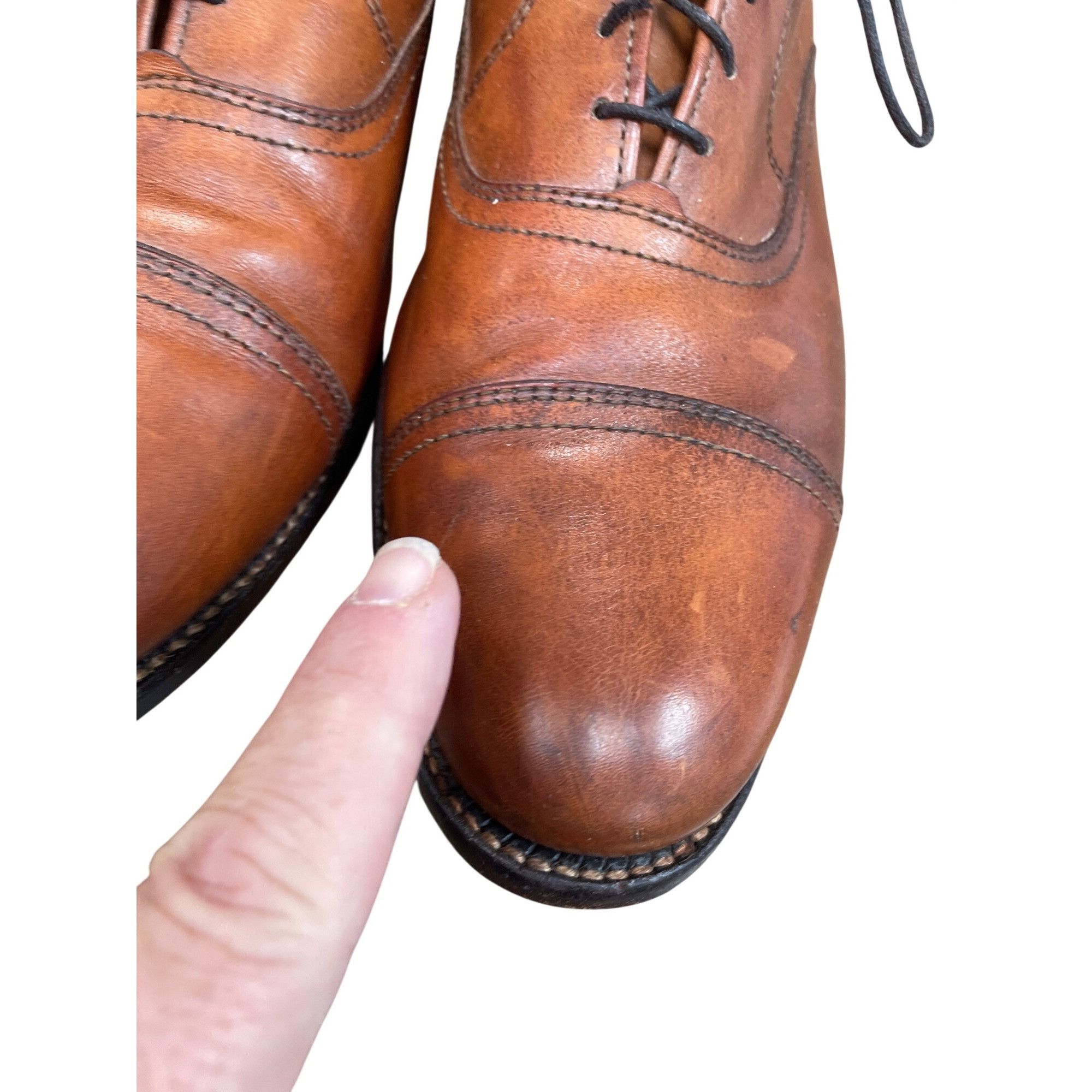 Allen Edmonds Allen Edmonds Brookwood mens brown leather cap toe oxford sh Size US 13 / EU 46 - 13 Thumbnail