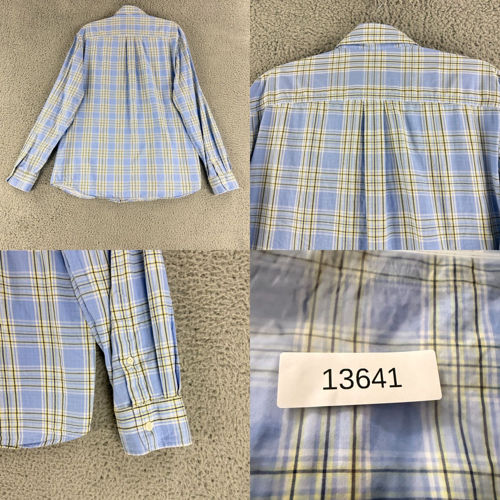 johnnie-O Johnnie-O Button-Down Shirt Mens XL Blue Plaid Long Sleeve 100% Cotton Long Sleeve Button-Up Collared Shirt) Size US XL / EU 56 / 4 - 9 Thumbnail
