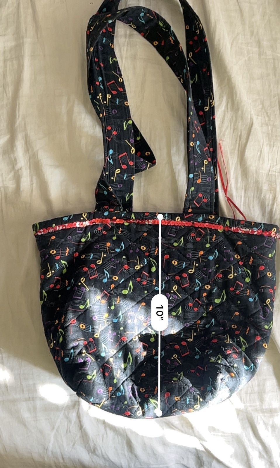 Homemade Vintage Homemade Music Note Tote Bag Size ONE SIZE - 8 Thumbnail