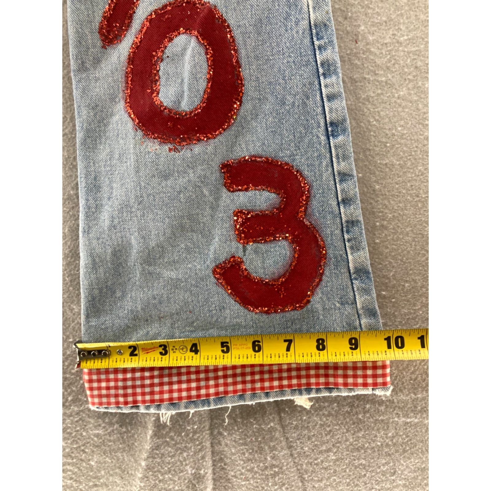 Vintage VINTAGE LEI Jeans Women 26 Blue Low Rise Bootcut Glitter Denim 90s Womens Size 26" / US 2 / IT 38 - 6 Thumbnail