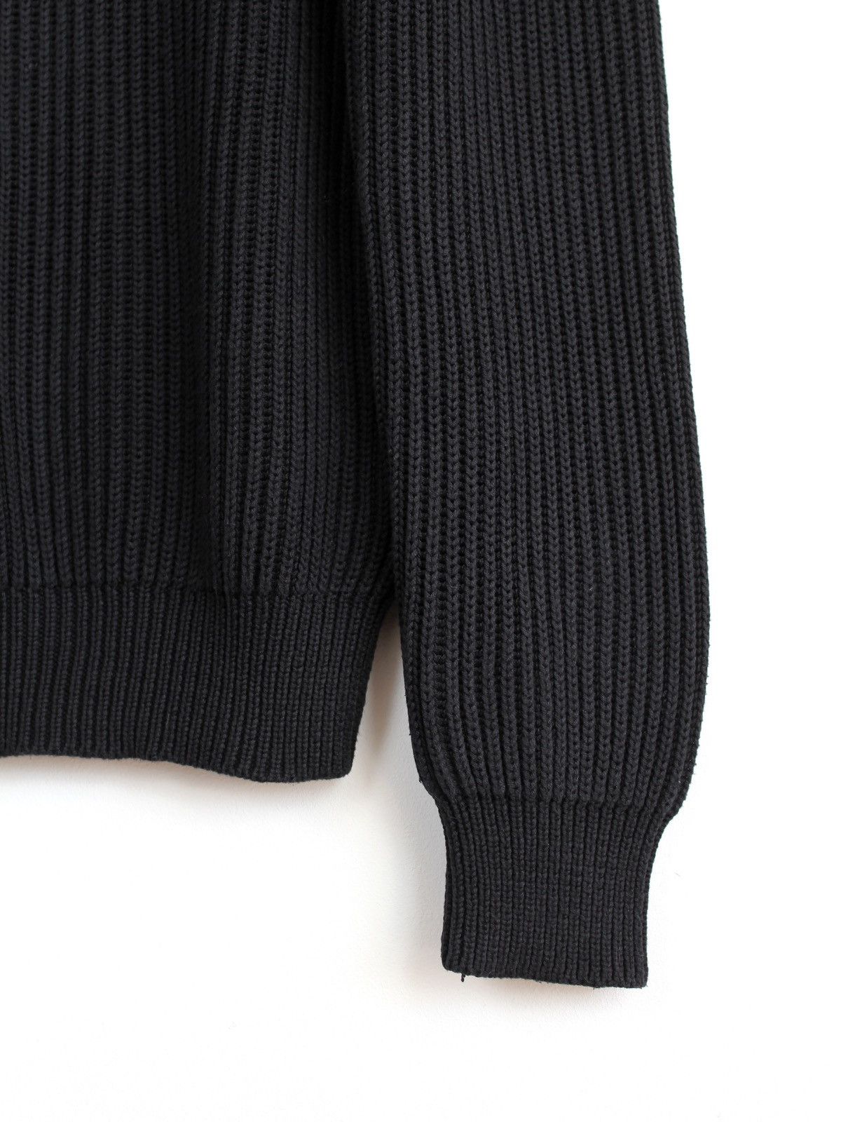 A.P.C. APC Black Ribbed Knit Silk Cotton Sweater Size US L / EU 52-54 / 3 - 3 Thumbnail