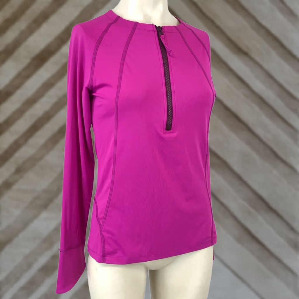 Vintage TITLE NINE WOMEN'S XS PURPLE PINK LONG SLEEVE 1/2 ZIP ACTIVEWEAR SHIRT Size XS / US 0-2 / IT 36-38 - 1 Thumbnail
