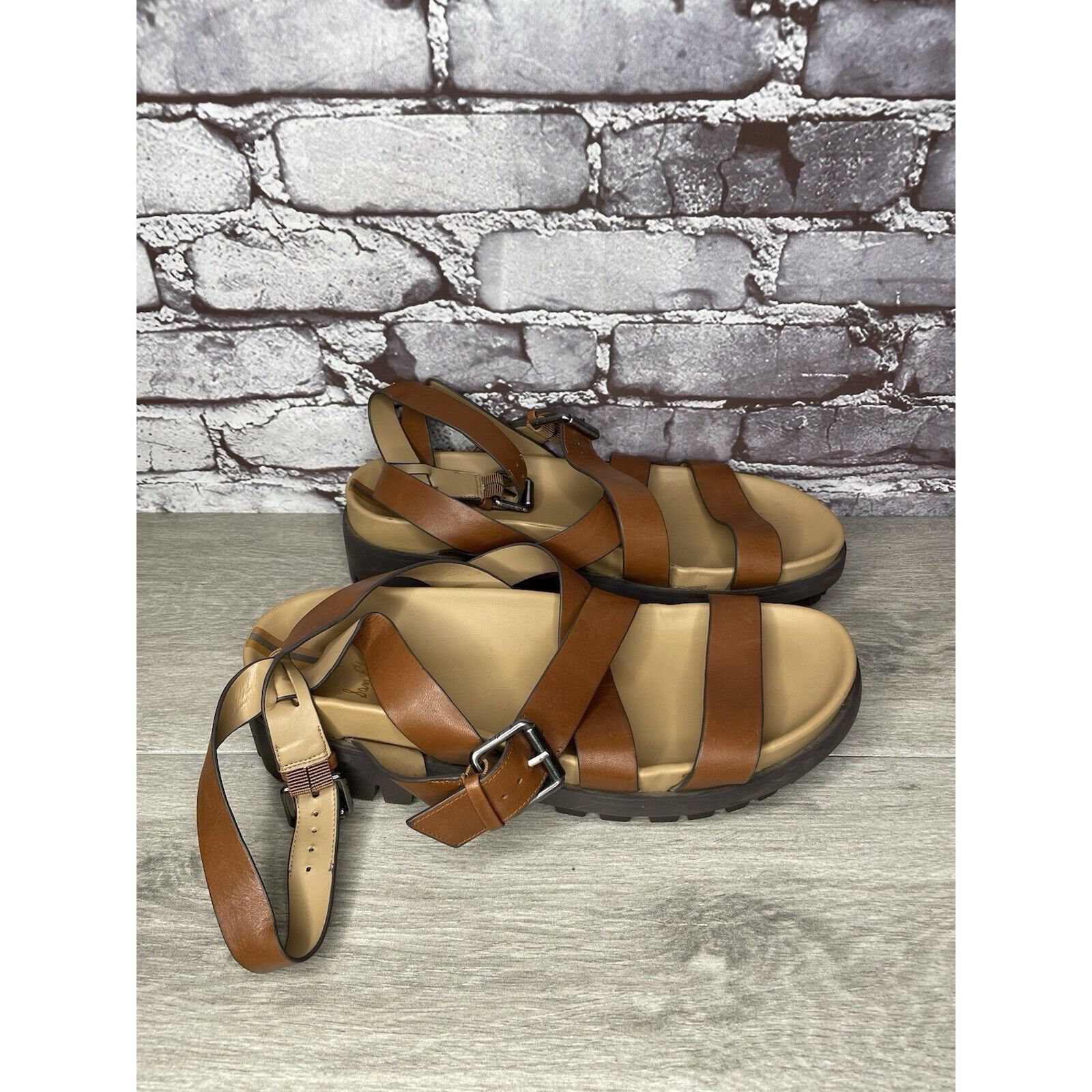Sam Edelman Sam Edelman Eleanora Brown Leather Lug Sole Strap Sandals Wo Size US 11 / IT 41 - 21 Thumbnail