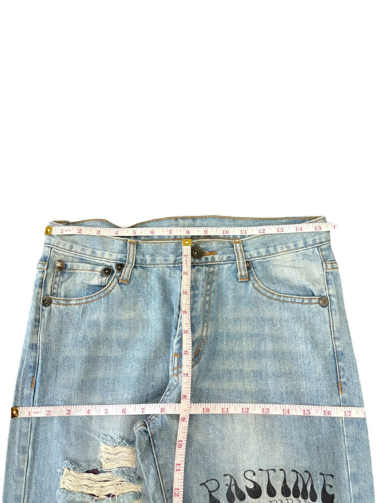 Dsquared2 Vintage Japanese Brand Printed Distress Patch Loose Jeans Size 31" - 7 Thumbnail