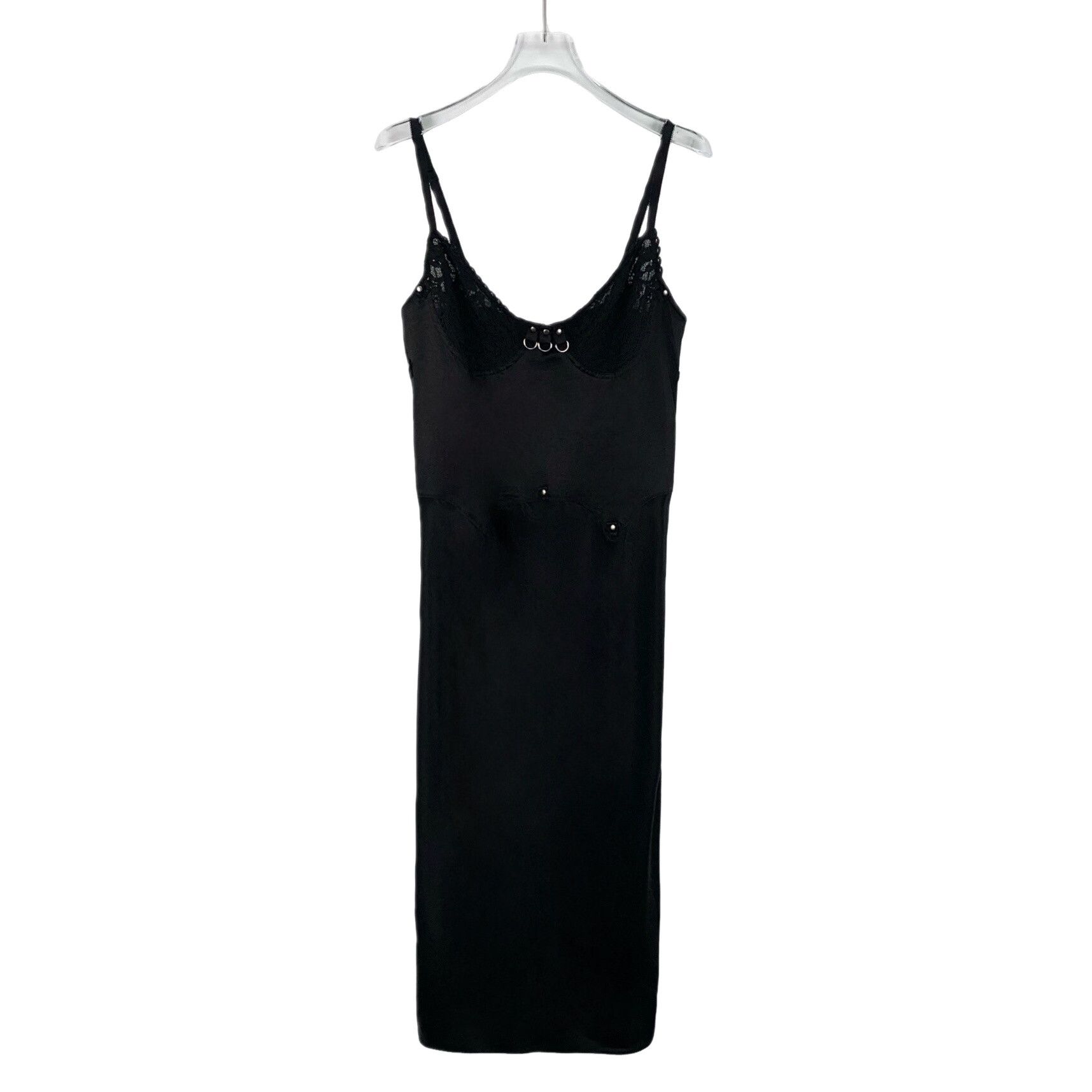 McQ Alexander McQueen MCQ Black Lace Trim Slip Dress IT 40 Size S / US 4 / IT 40 - 1 Thumbnail