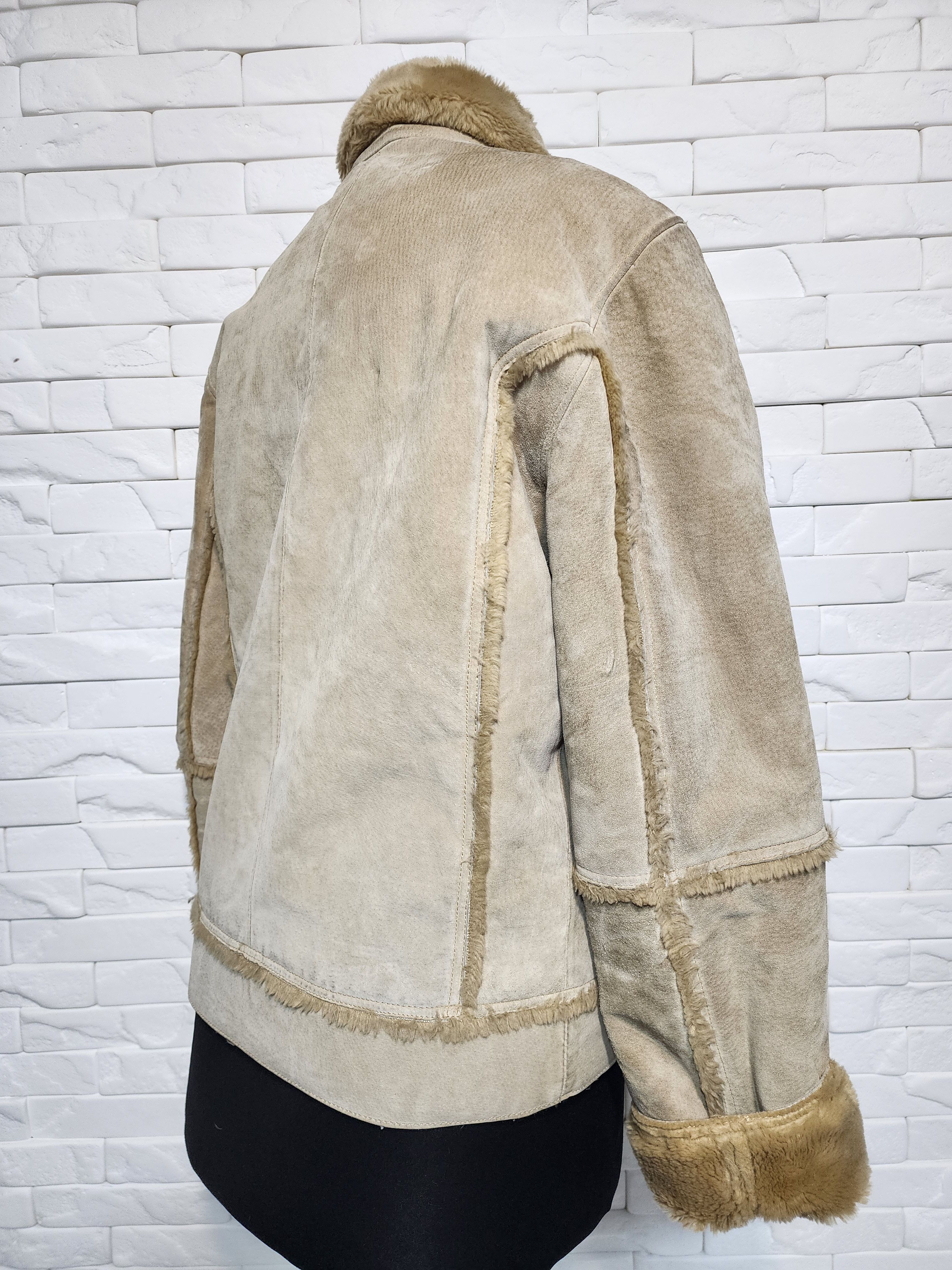 Genuine Leather Men's Suede Style Jacket: Faux Fur Insulation, Metal Zipper Size US M / EU 48-50 / 2 - 5 Thumbnail