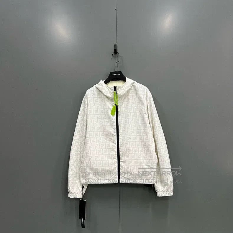 Fendi White double F full print double-sided jacket