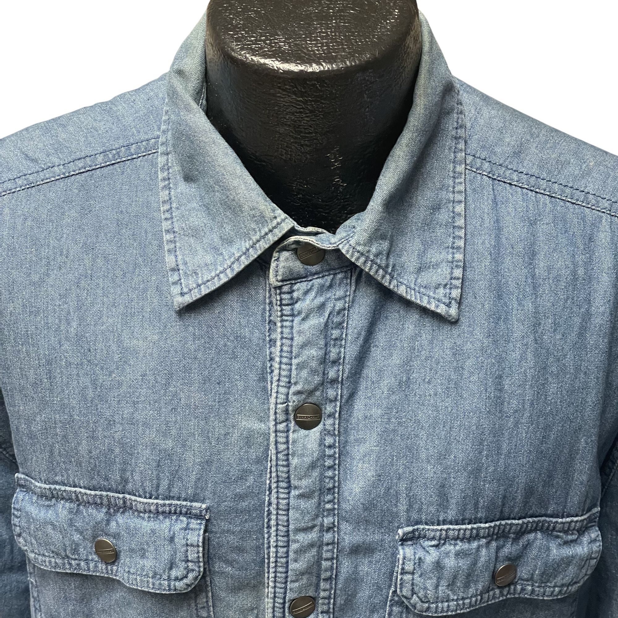 Craftsman Vtg Craftsman Blue Jean Mechanic Shop FLEECE LINED Jacket Size US XL / EU 56 / 4 - 2 Thumbnail