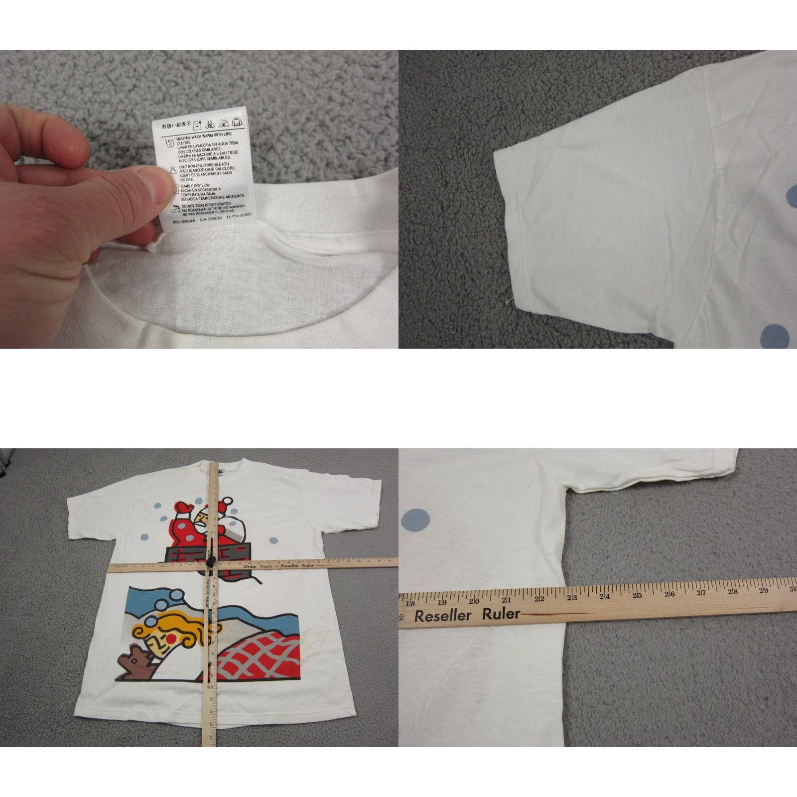 Tultex VINTAGE USPS Shirt Mens XL White Christmas Santa Claus Stamp 1996 90 Tultex T-Shirt Mens XL White Christmas Santa USPS Stamp 1996 Size US XL / EU 56 / 4 - 8 Thumbnail