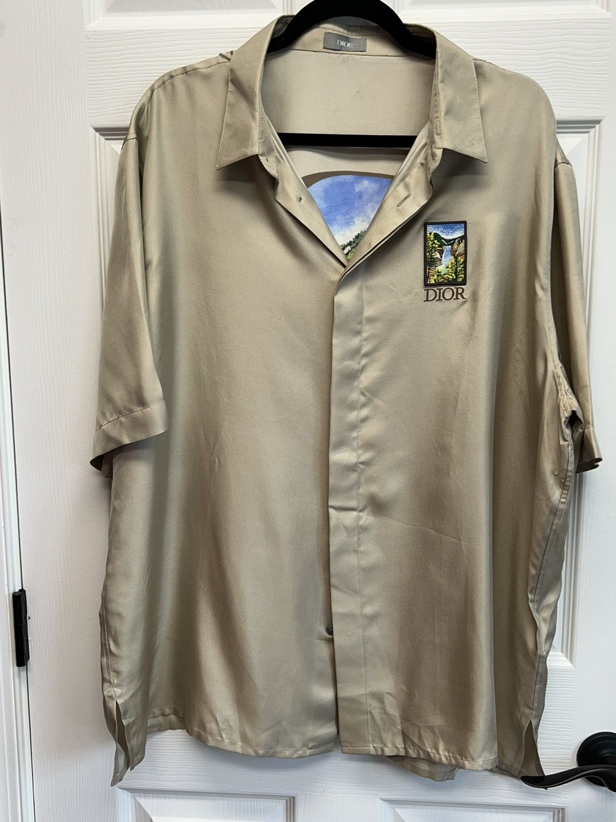 Dior × Stussy Dior x Shawn Stussy Yellowstone Silk Camp Shirt Size US S / EU 44-46 / 1 - 1 Thumbnail