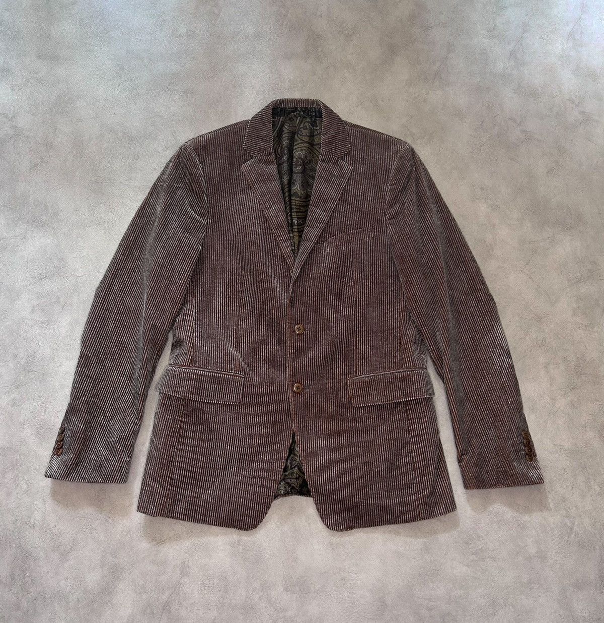 Etro Etro Men's Corduroy Blazer Buttons Brown Pine Size:48 Size 48R - 1 Thumbnail