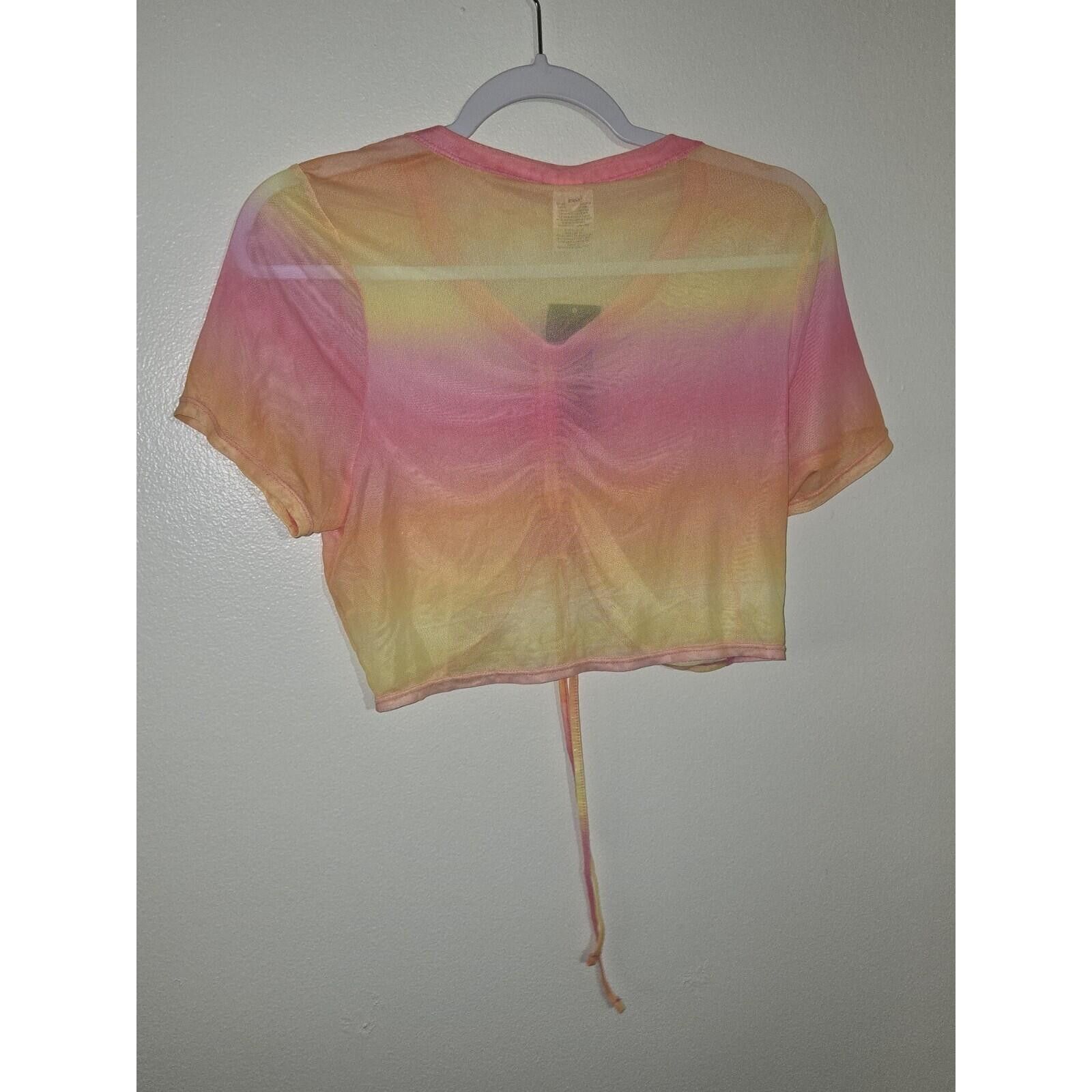 Other Wild Fable Mesh Ombre Ruched Crop Top Size M NWT Size M / US 6-8 / IT 42-44 - 2 Thumbnail