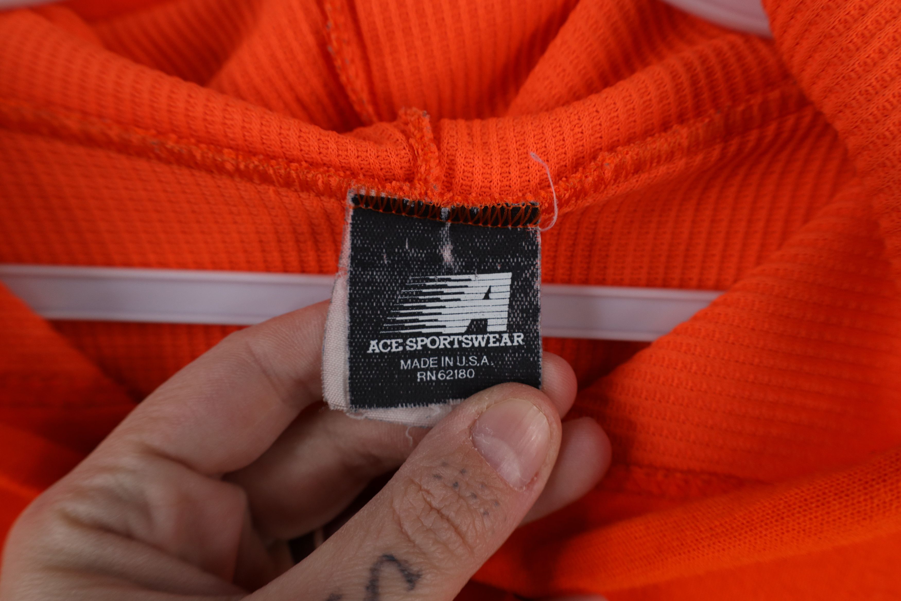 Vintage Vintage 70s 80s Streetwear Blank Zip Hoodie Blaze Orange USA Size US L / EU 52-54 / 3 - 9 Thumbnail