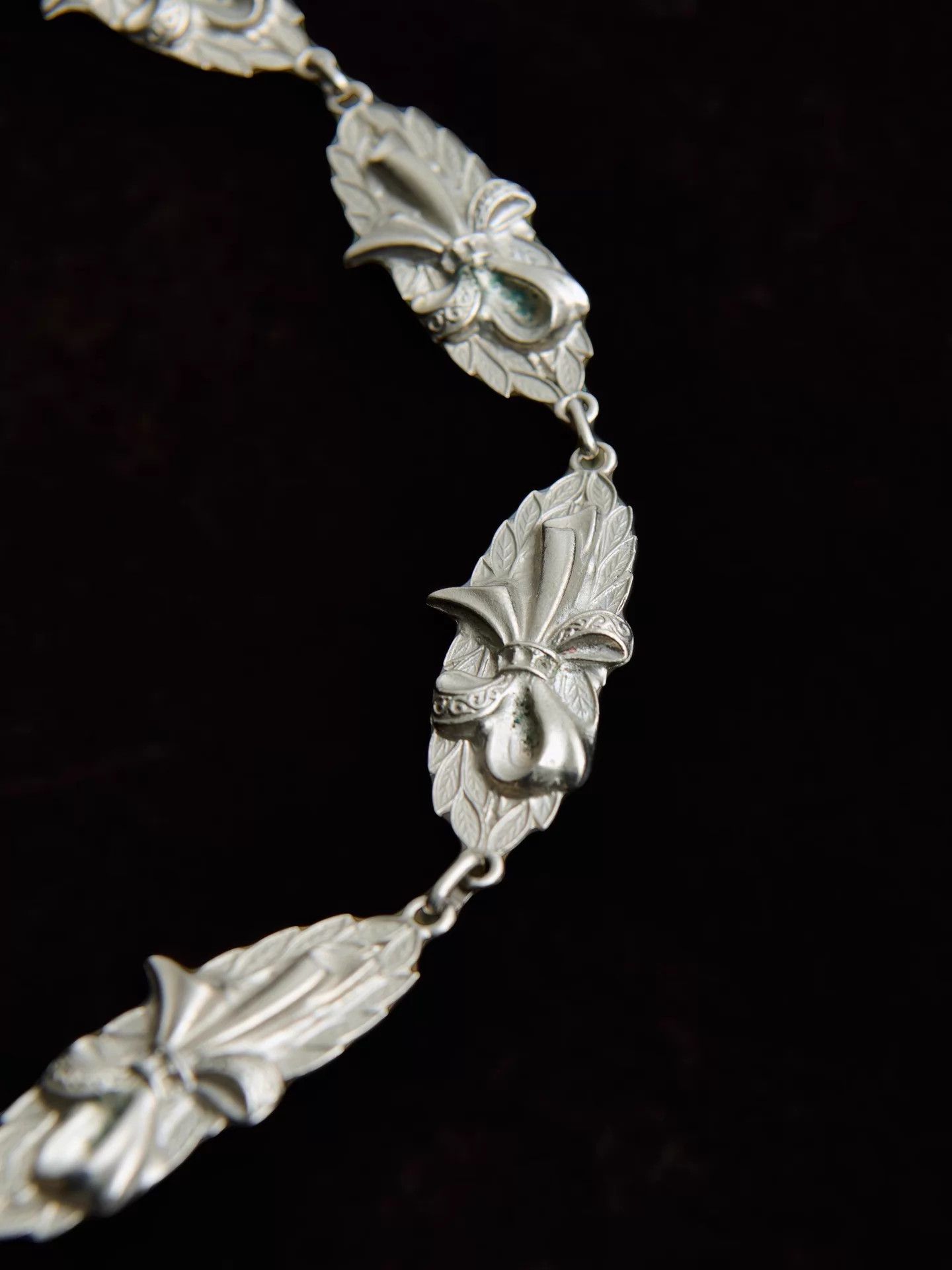 Other French Antique Silver Floral Relief Adjustable Necklace Size ONE SIZE - 7 Thumbnail