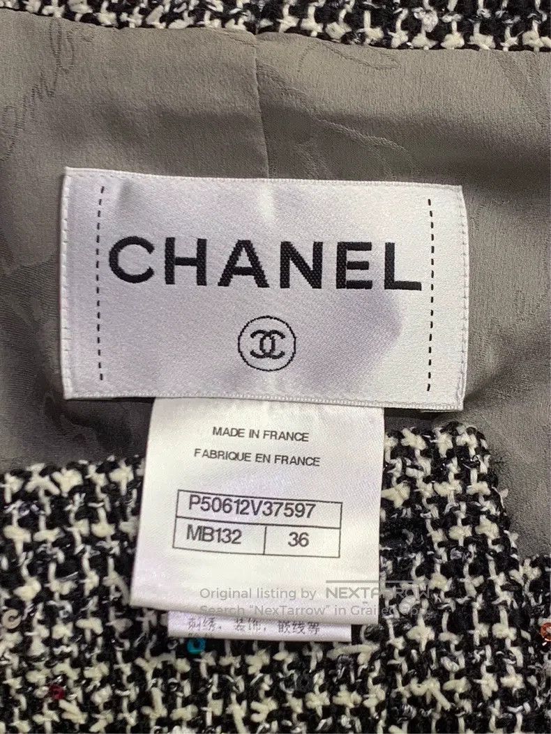 Chanel Chanel Gray wool blended small fragrant knitted shawl jack Size XS / US 0-2 / IT 36-38 - 3 Thumbnail