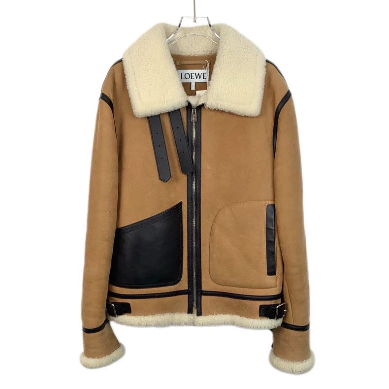Loewe Loewe Brown leather collar zipper jacket Size S / US 4 / IT 40 - 1 Thumbnail