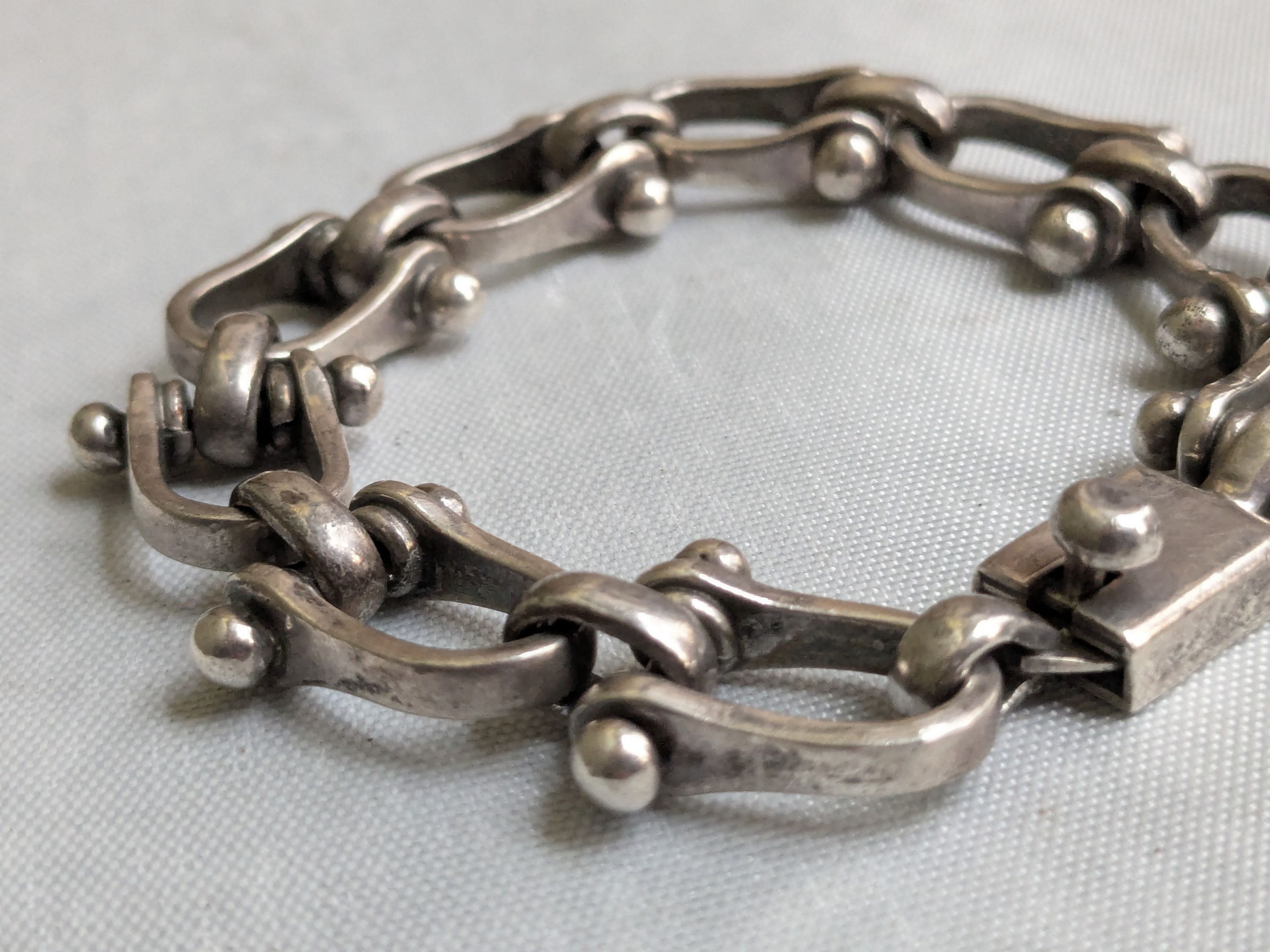 Jewelry Vintage Sterling Silver Bracelet Taxco Equestrian 7" Size ONE SIZE - 8 Thumbnail