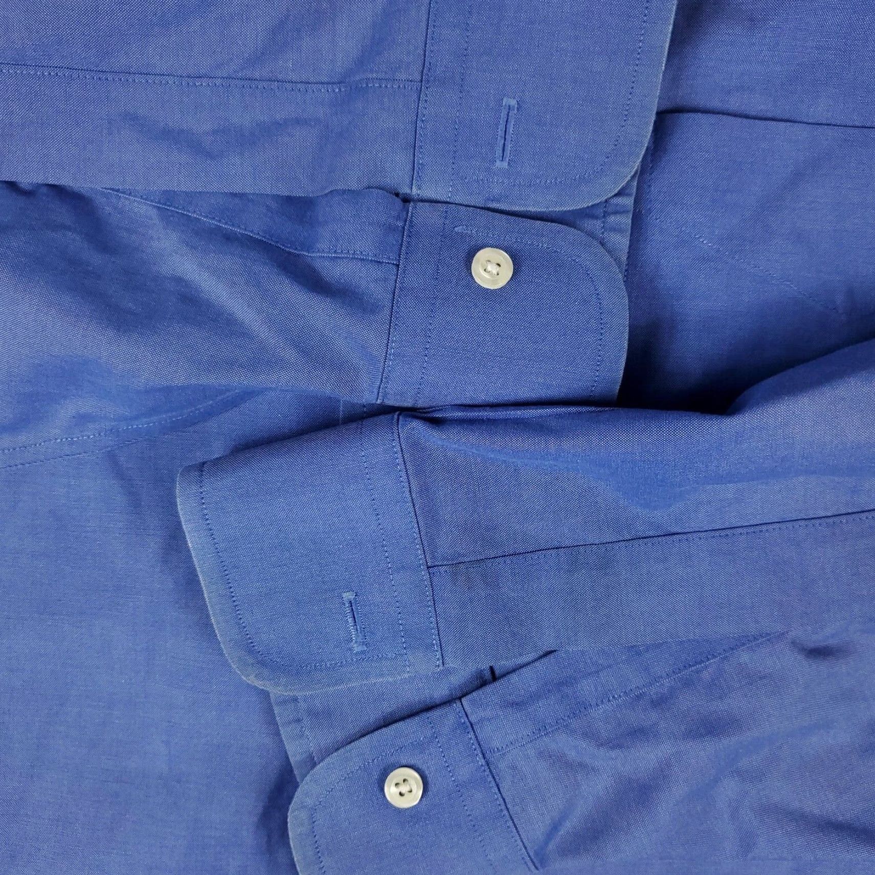 Brooks Brothers Brooks Brothers Men's Dress Shirt Size 18 Blue Long Sleeve Button Up Cotton Regular Fit Size 48R - 4 Thumbnail