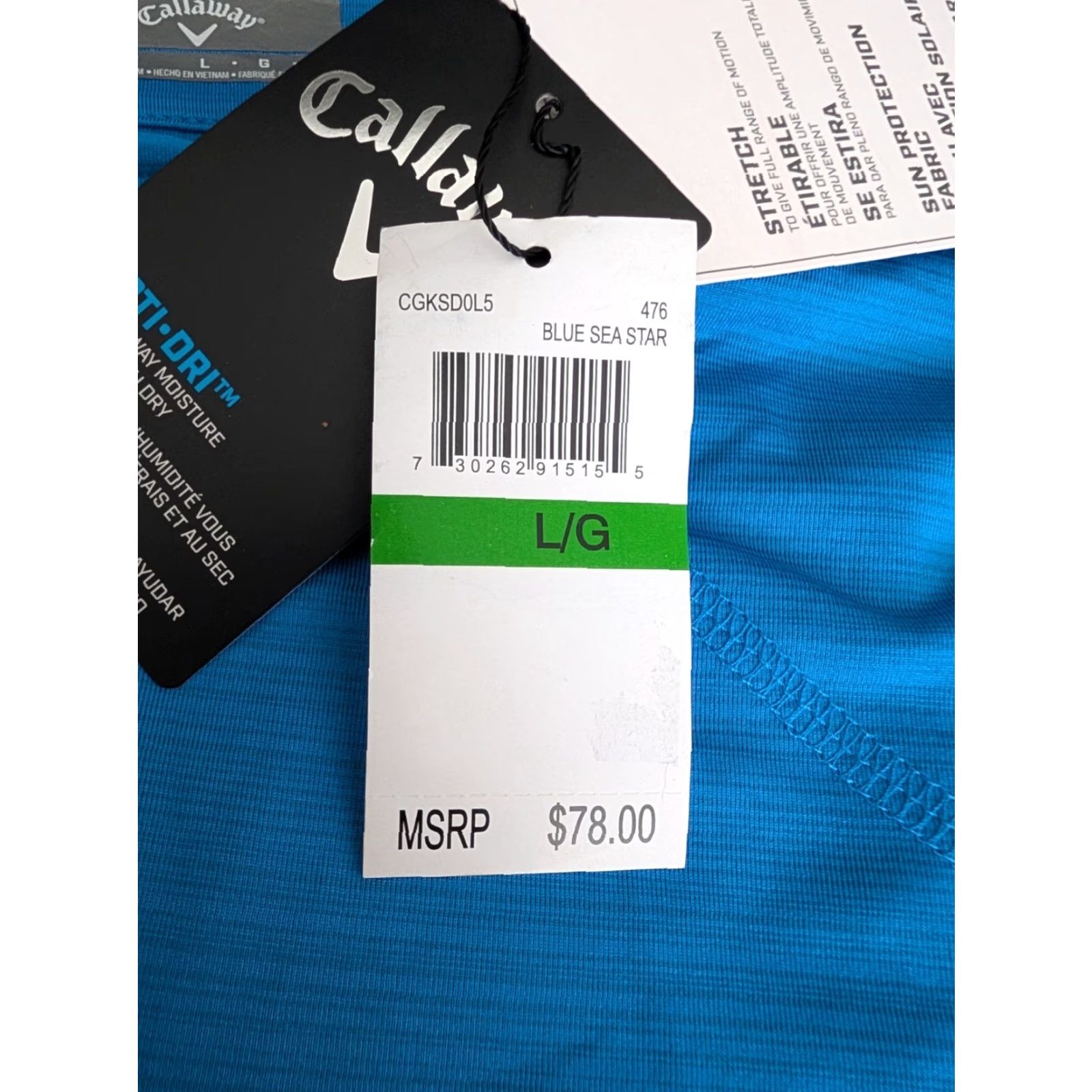 Callaway CALLAWAY NWT Weather Series Opti-Dry Top SZ L Blue WMN Golf Shirt Quarter Zip Size L / US 10 / IT 46 - 6 Thumbnail