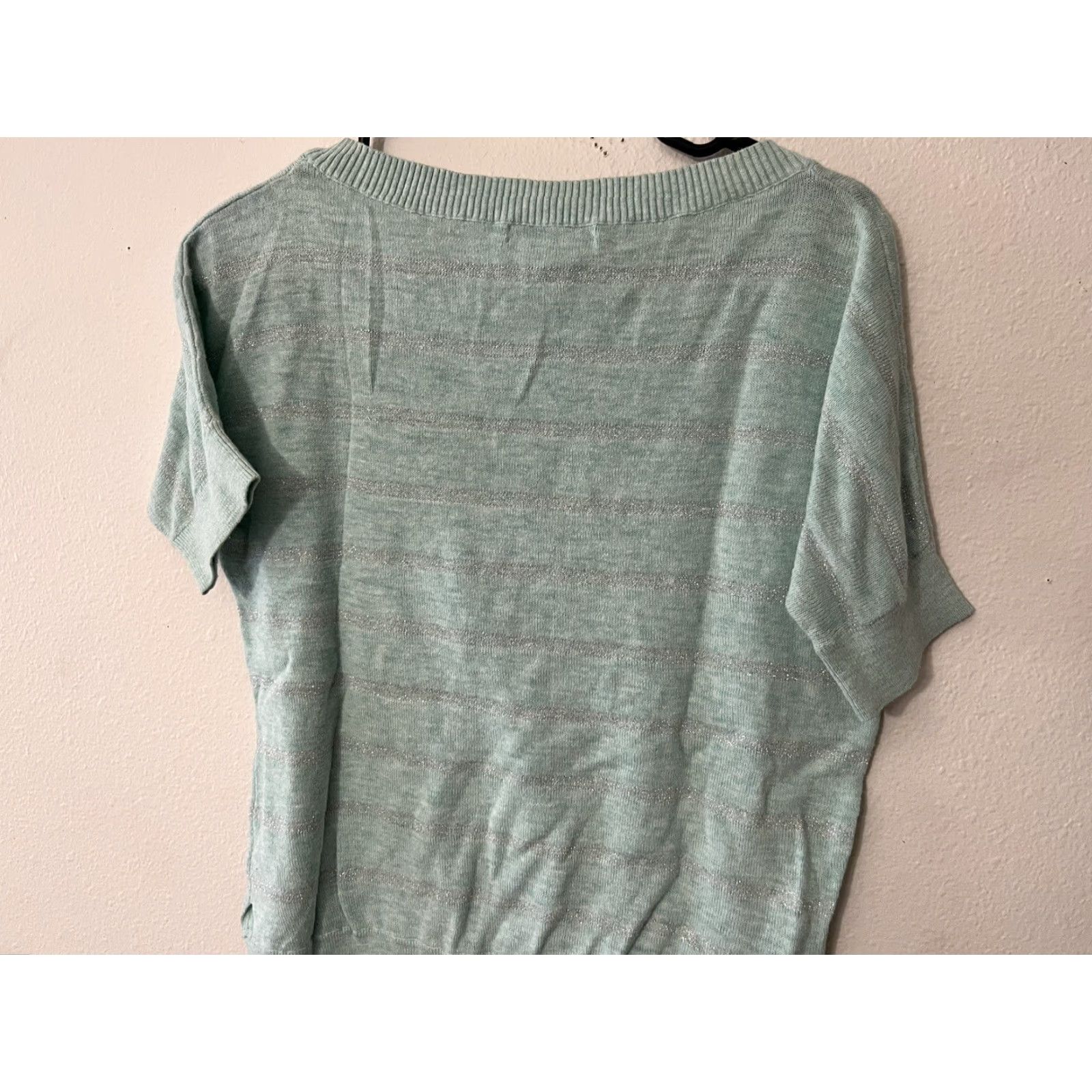 Banana Republic Banana Republic Sweater Womens Petite Small Blue Dolman Short Sleeve Stretch Size S / US 4 / IT 40 - 2 Thumbnail
