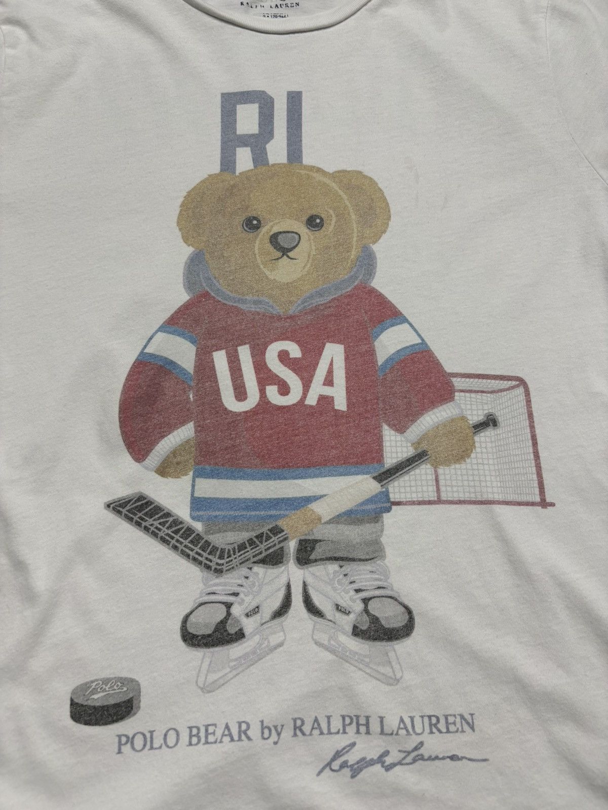 Polo Ralph Lauren Polo Ralph Lauren Polo Bear USA RL Hockey Tee White S Y2K Size US S / EU 44-46 / 1 - 6 Thumbnail