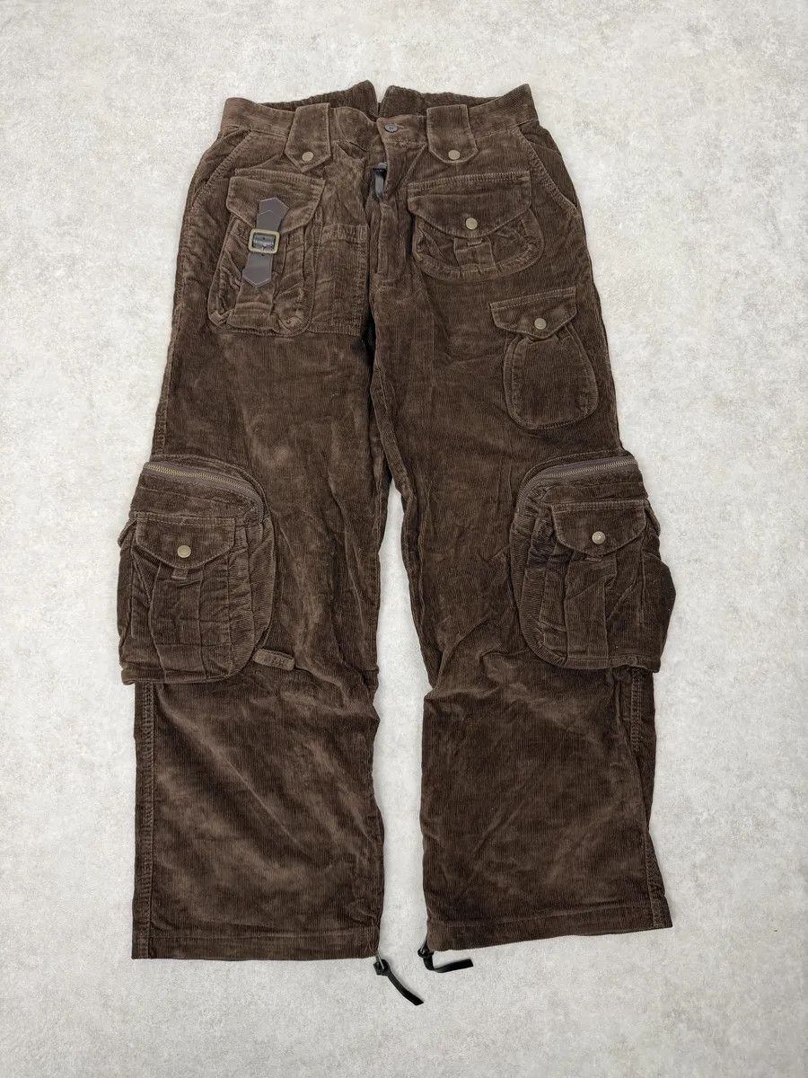 Dolce & Gabbana SS2003 Dolce & Gabbana Brown Corduroy Cargo Hunter Pants Size US 39 - 1 Thumbnail